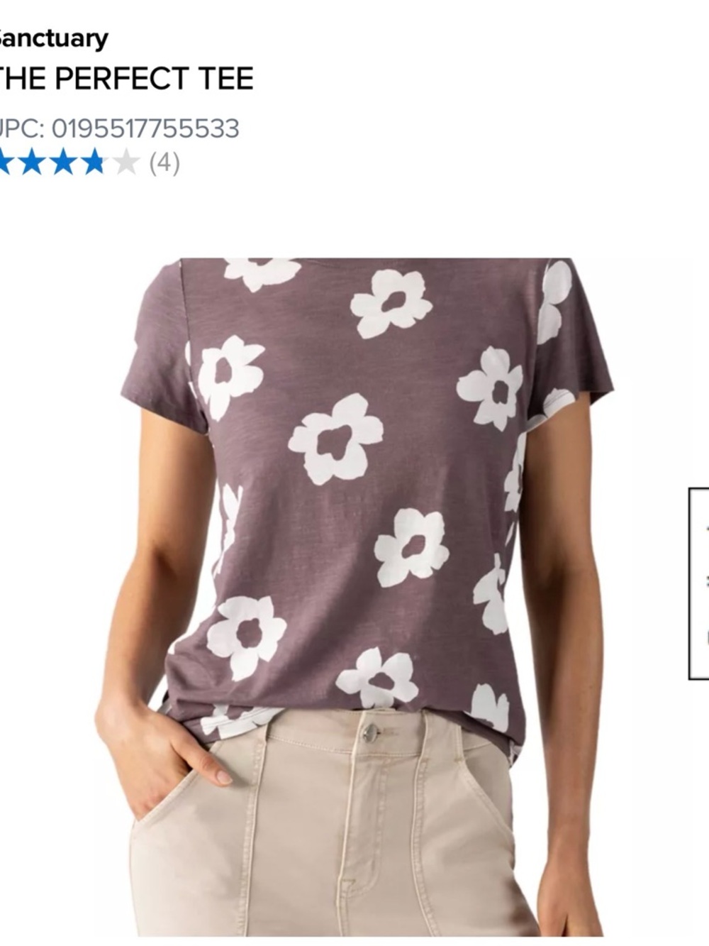 Anthropologie Sanctuary The Perfect Tee in Purple Print size Large excellent